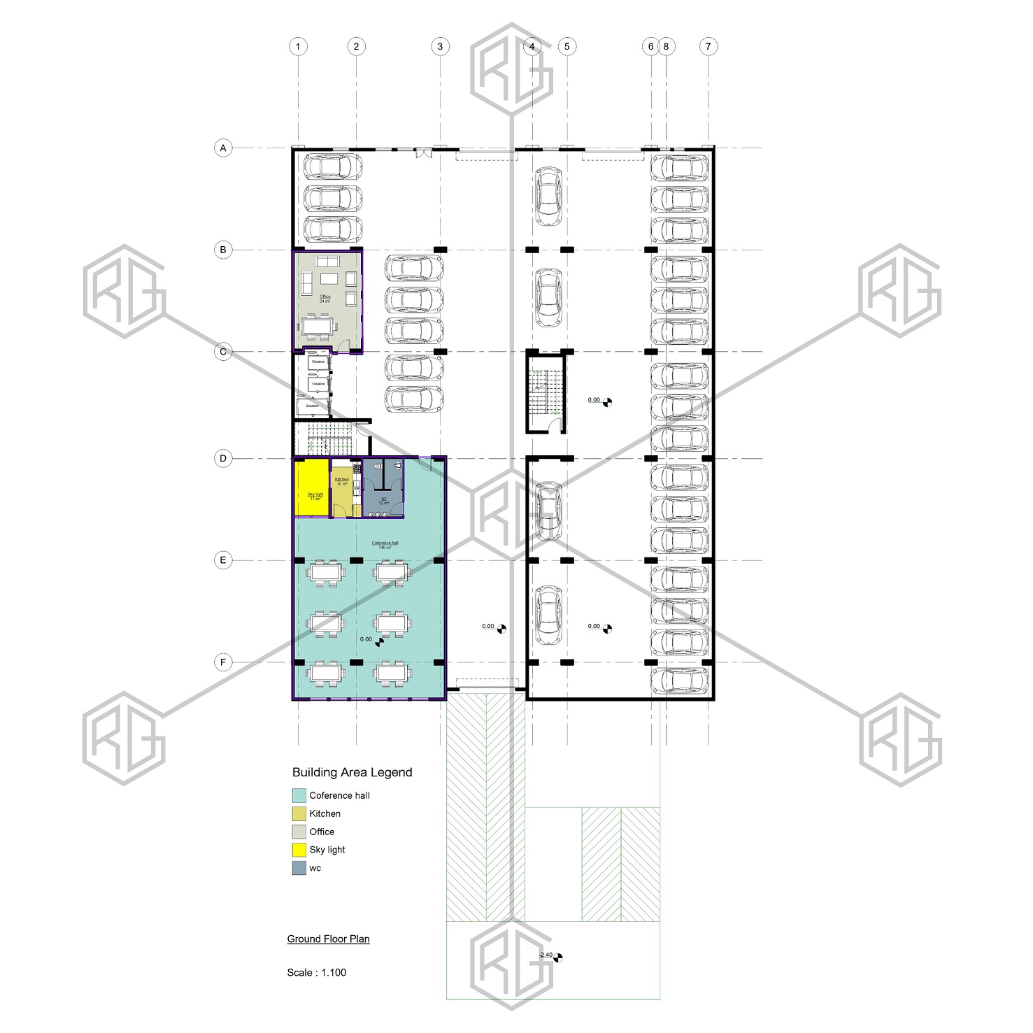 پلان مبلمان طبقه همکف مجتمع مسکونی پرستوی عظیمیه کرج